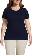 Lands' End Plus Size Micro Rib T-Shirt