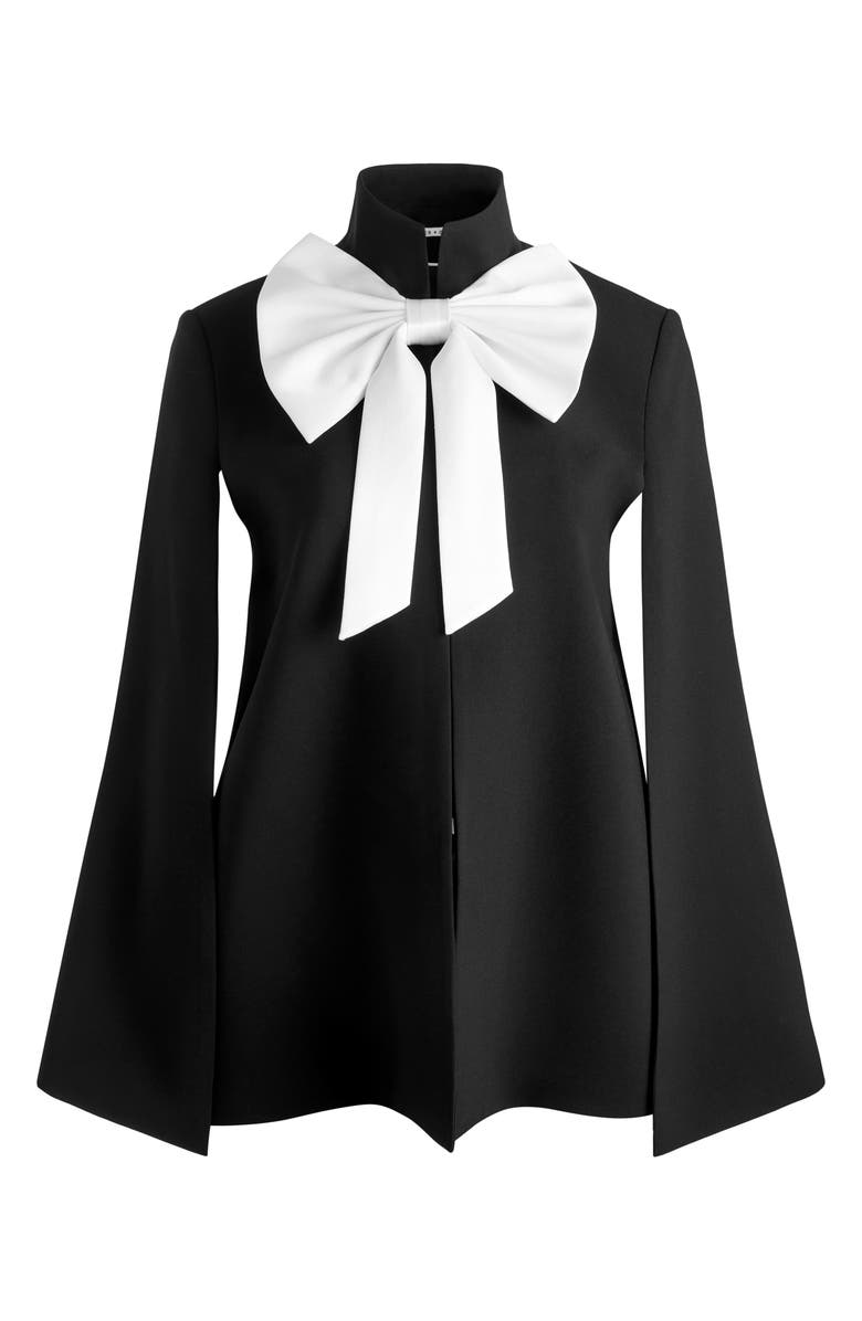 Alice + Olivia Philippa Bow Cape Jacket, Alternate, color, 