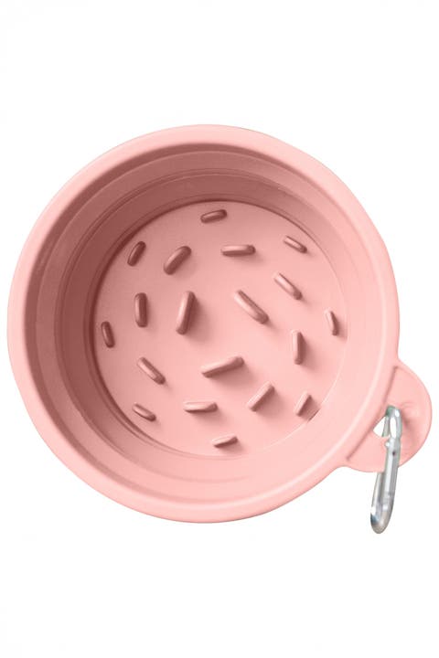 Slow-Feeding, BPA-Free Silicone Travel Dog Bowl