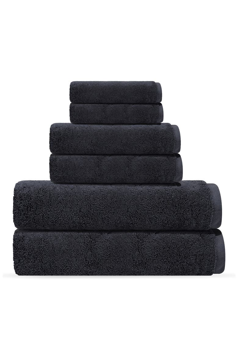 Puresoft 6-Piece Turkish Towel Set, Main, color, ANTHRACITE