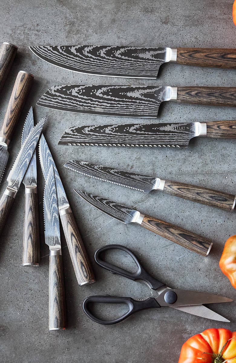 GreenPan x Bobby Flay Stainless Steel 13-Piece Knife Block Set, Alternate, color,