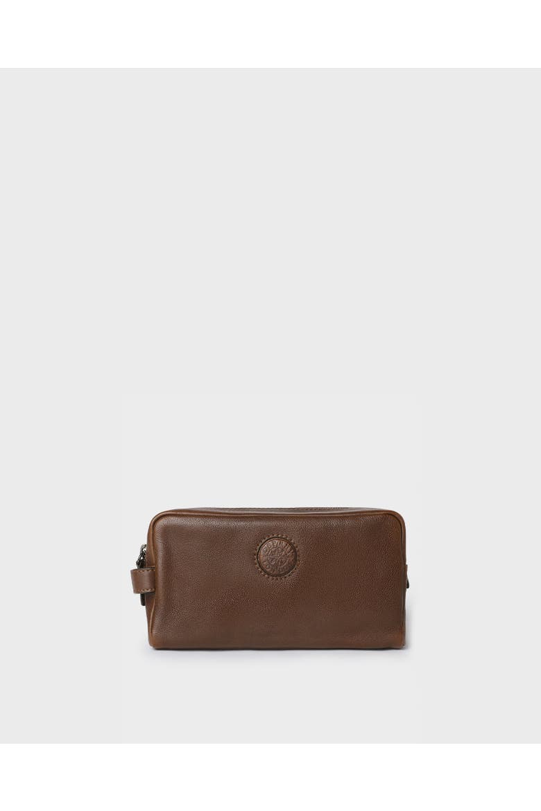 The Compass Leather Toiletry Bag, Main, color, Tan