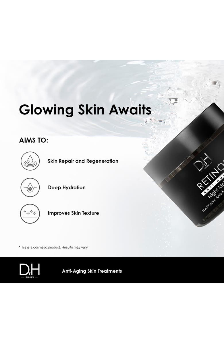 Dr H Retinol Anti-Ageing Night Moisturiser 60ml, Alternate, color, White