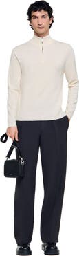 SANDRO Wool sweater with zip collar