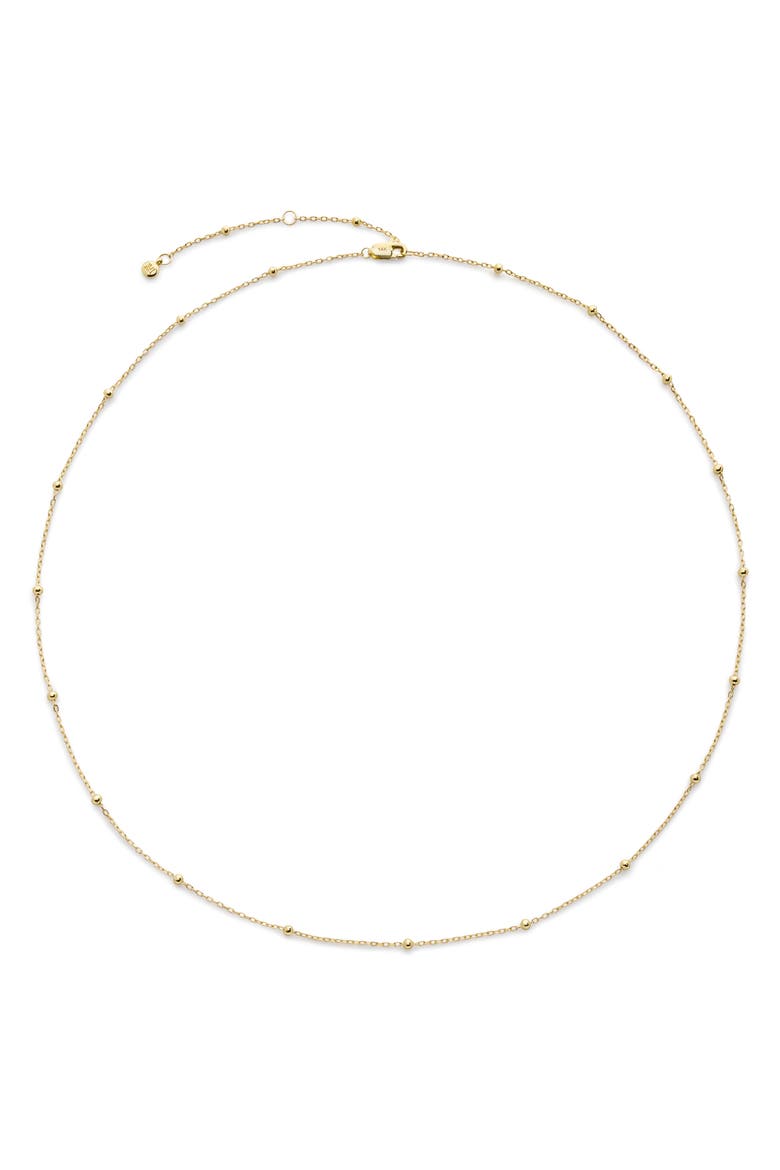 14K Gold Beaded Chain Necklace, Main, color, 14KT SOLID GOLD