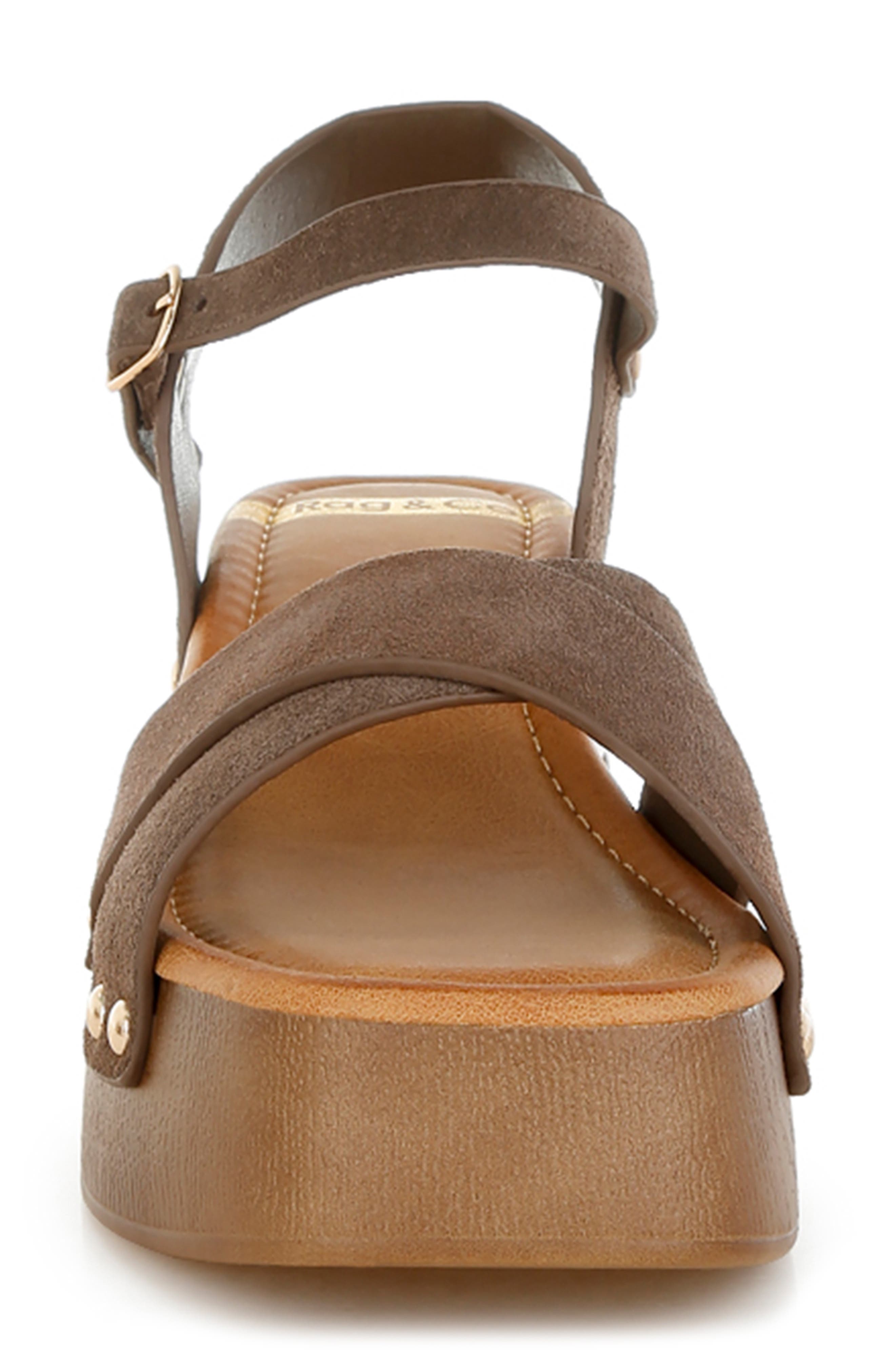Pinkasa Ankle Strap Platform Sandal, Alternate, color, BROWN