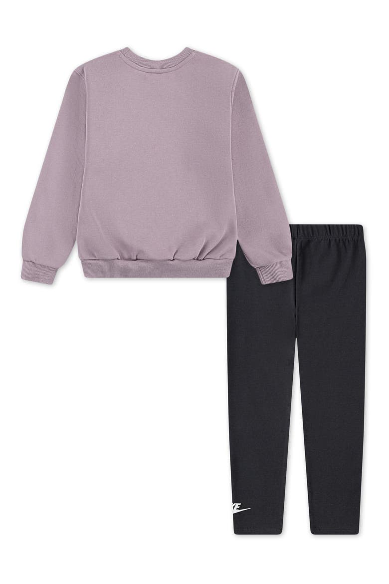Kids' Crewneck Sweatshirt & Leggings Set, Alternate, color, DARK SMOKE GREY