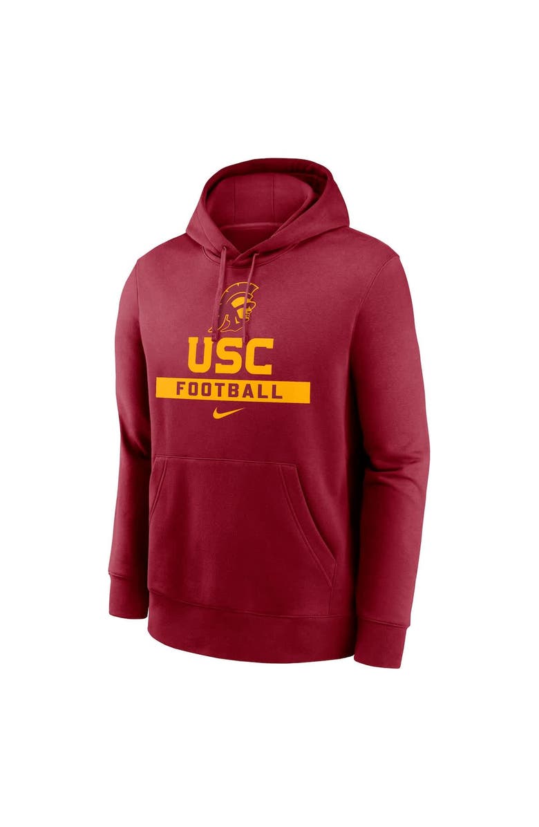 Nike Men's Nike Cardinal USC Trojans Football Stack Club Fleece Pullover Hoodie, Alternate, color, Cardinal