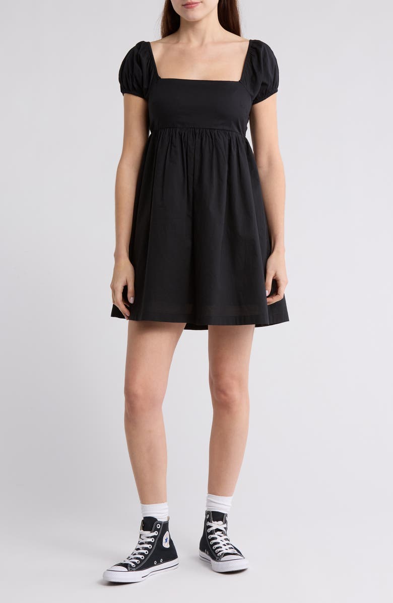 Abound Babydoll Minidress, Main, color, Black