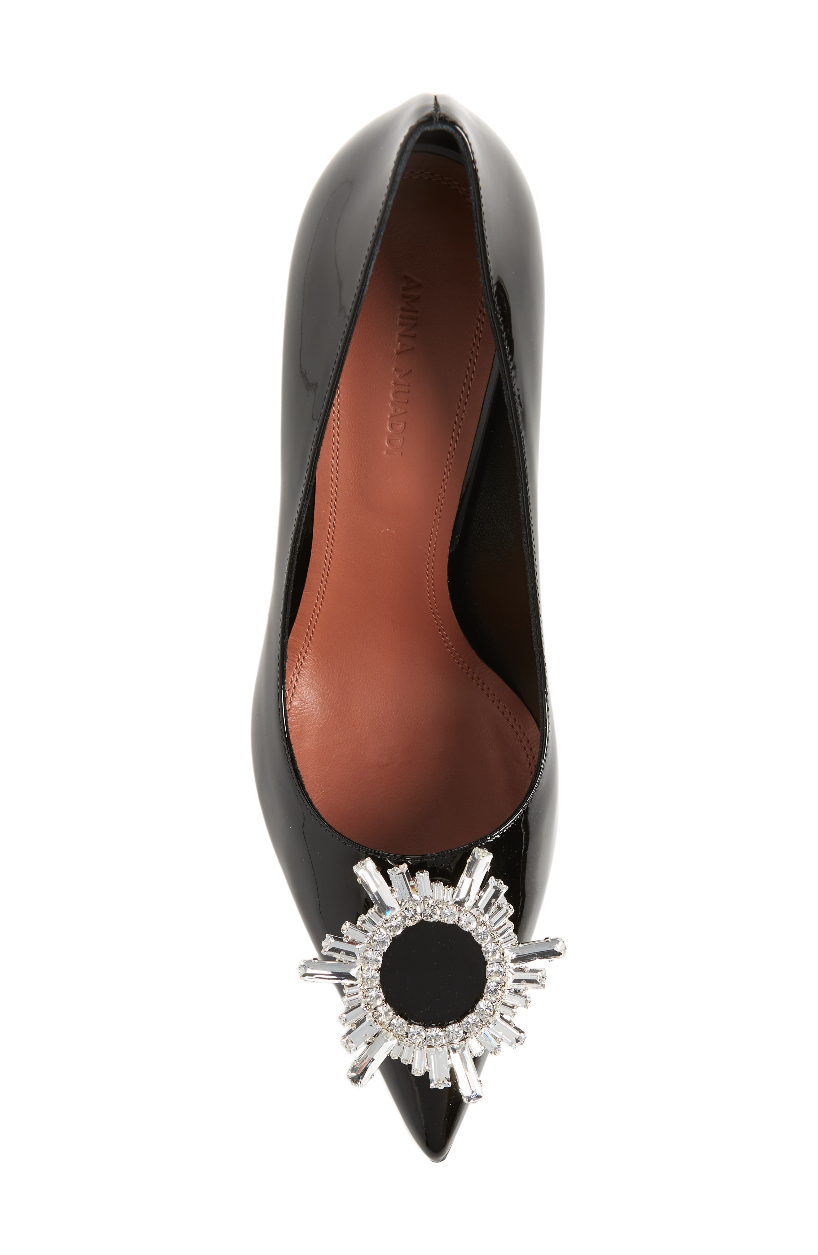 Amina Muaddi Begum Brooch Pointed Toe Pump, Alternate, color, 