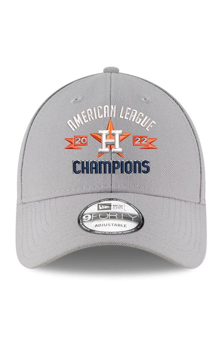 New Era Men's New Era  Gray Houston Astros 2022 American League Champions 9FORTY Adjustable Hat, Alternate, color, 