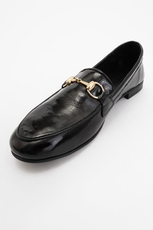Forever & Always Shoes Rory Leather Bit Loafer In Black Patent Leather