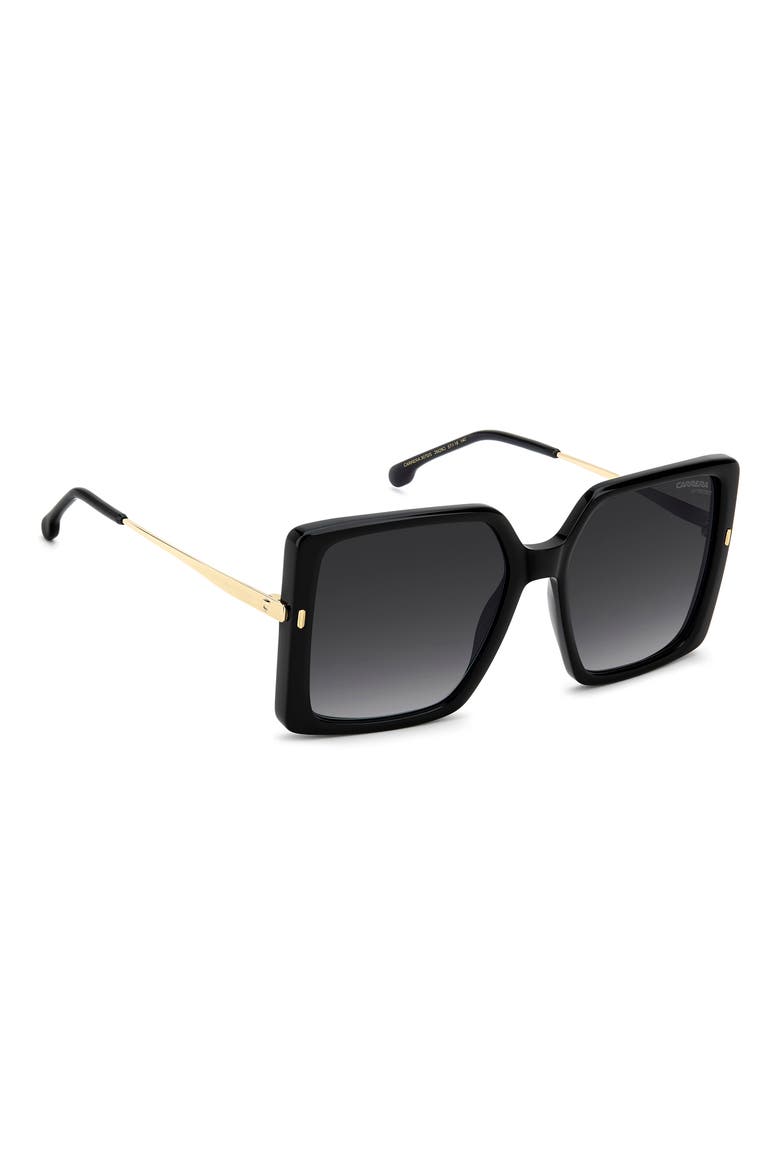 57mm Rectangular Sunglasses, Alternate, color, BLACK GOLD/ DARK GREY