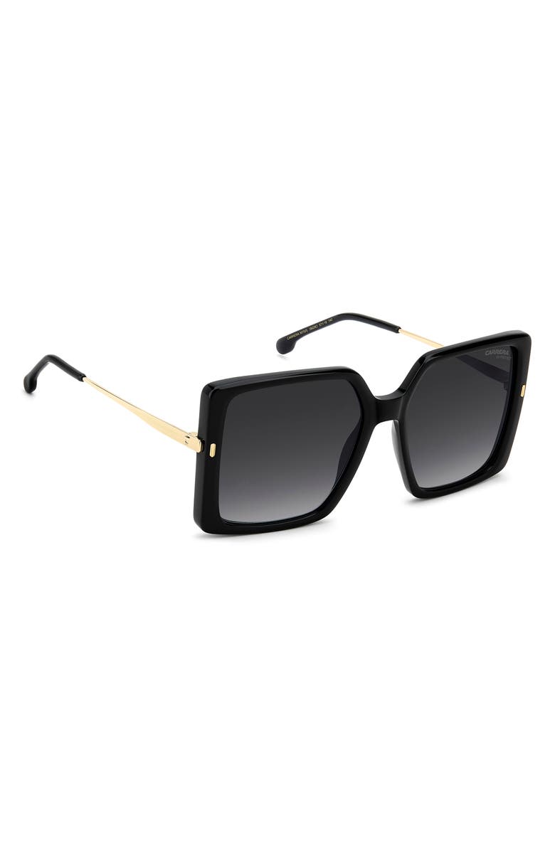 Carrera Eyewear 57mm Rectangular Sunglasses, Alternate, color, Black Gold/ Dark Grey