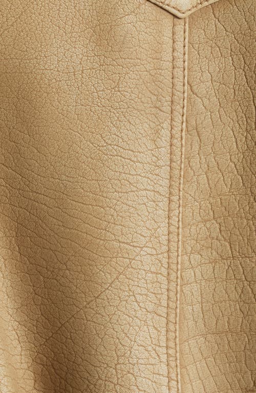 Hugo Boss Boss Orange Sadora Leather Biker Jacket In Gold