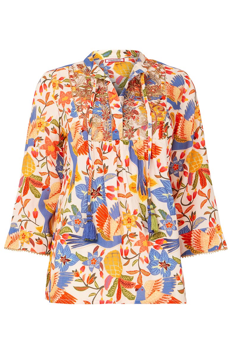 Joe Browns Boho Embroidered Blouse, Alternate, color, Peach Abstract Floral