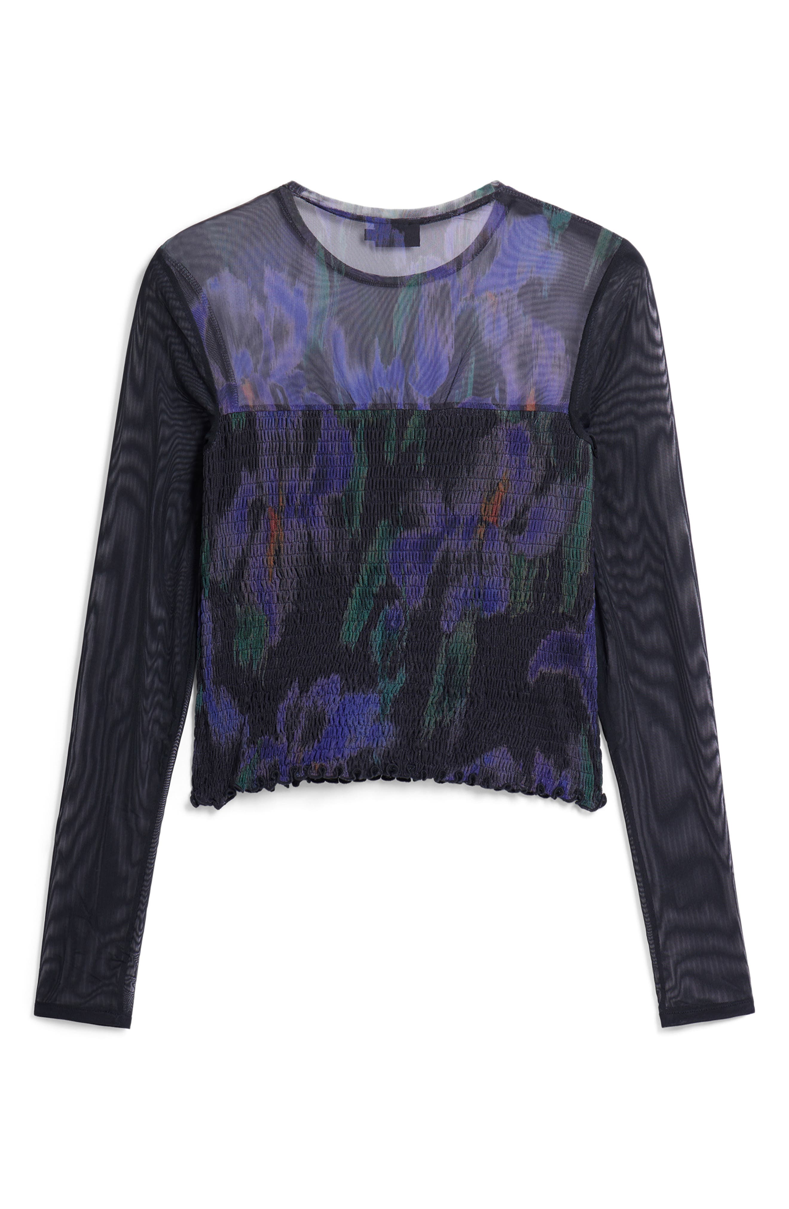Smocked Long Sleeve Top