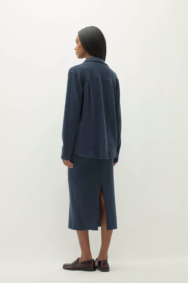 Catania Denim Cashmere Shirt, Alternate, color, Indigo