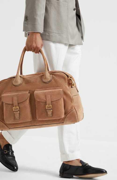 Brunello Cucinelli Weekender Bag In Biscuit