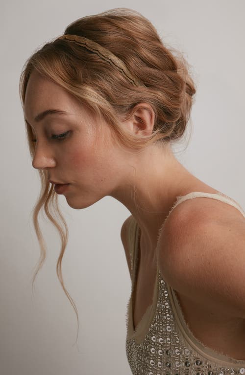 Lelet Ny Scallop Mesh Headband In Brown