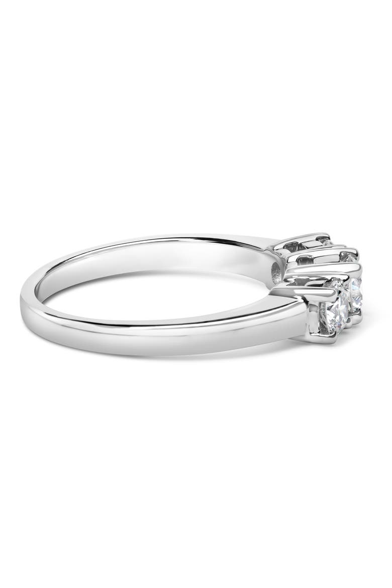 14K White Gold  3/4 Cttw Lab Grown Diamond 3 Stone Ring Band, Alternate, color, White