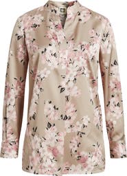 Anne Klein Print Popover Satin Top