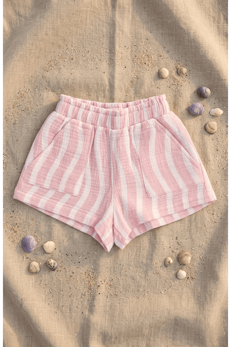 Ava Cotton Shorts, Alternate, color, Pink Stripe
