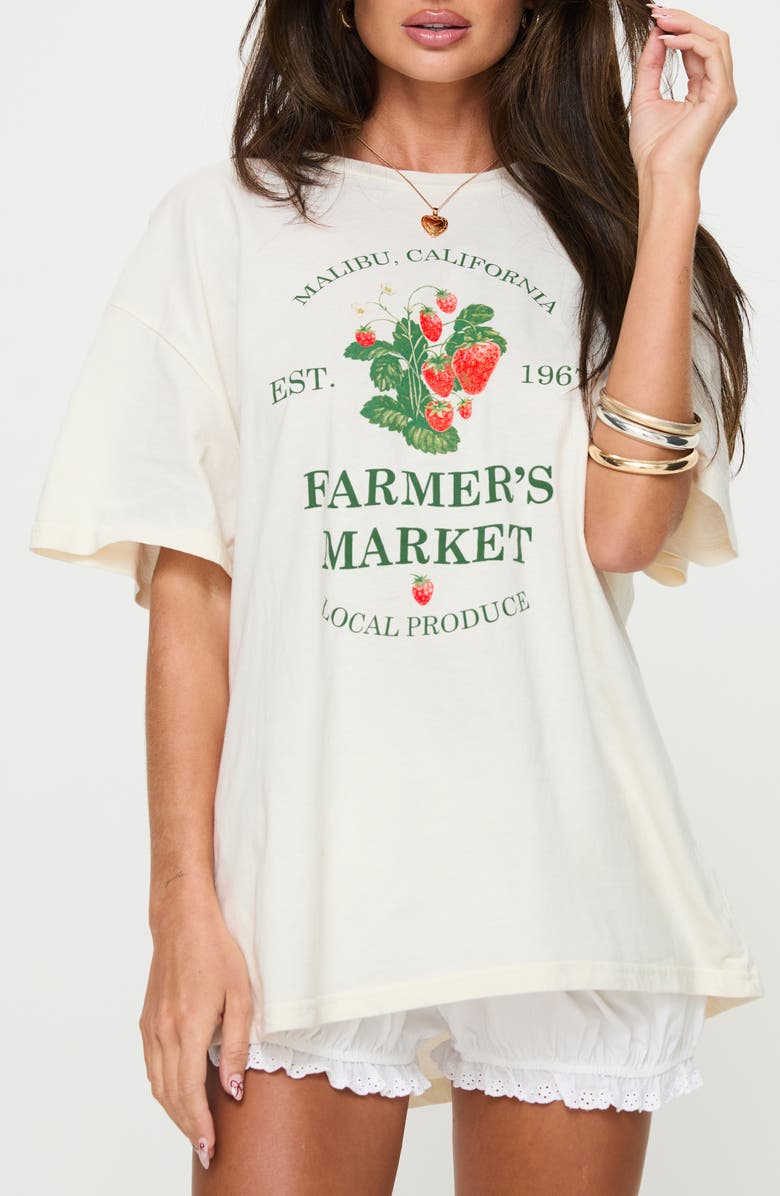 Princess Polly Local Produce Oversize Cotton Graphic T-Shirt, Main, color,