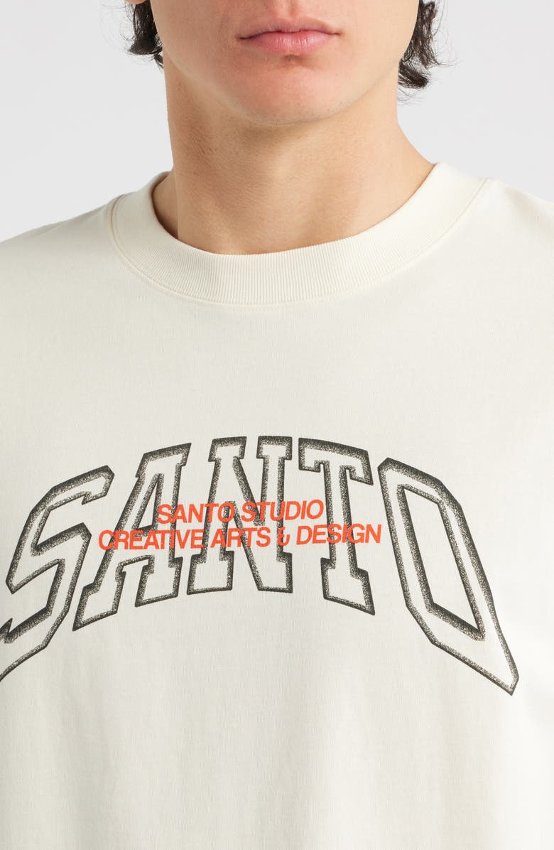 SANTO STUDIO Creative Arts Logo Cotton Graphic T-Shirt, Alternate, color, Cream