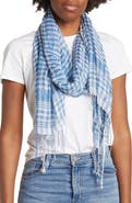 La Fiorentina Checkered Twished Fringe Scarf
