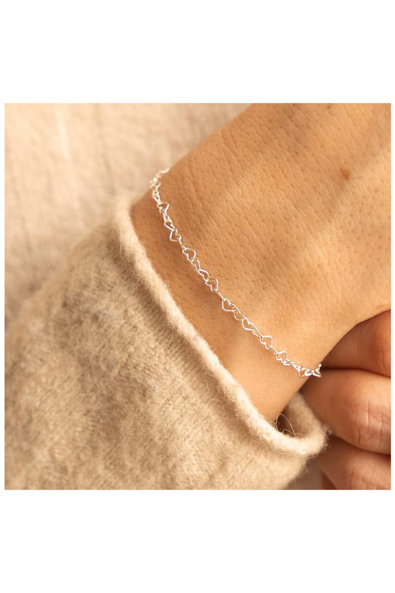 Heart Chain Bracelet, Alternate, color, SILVER