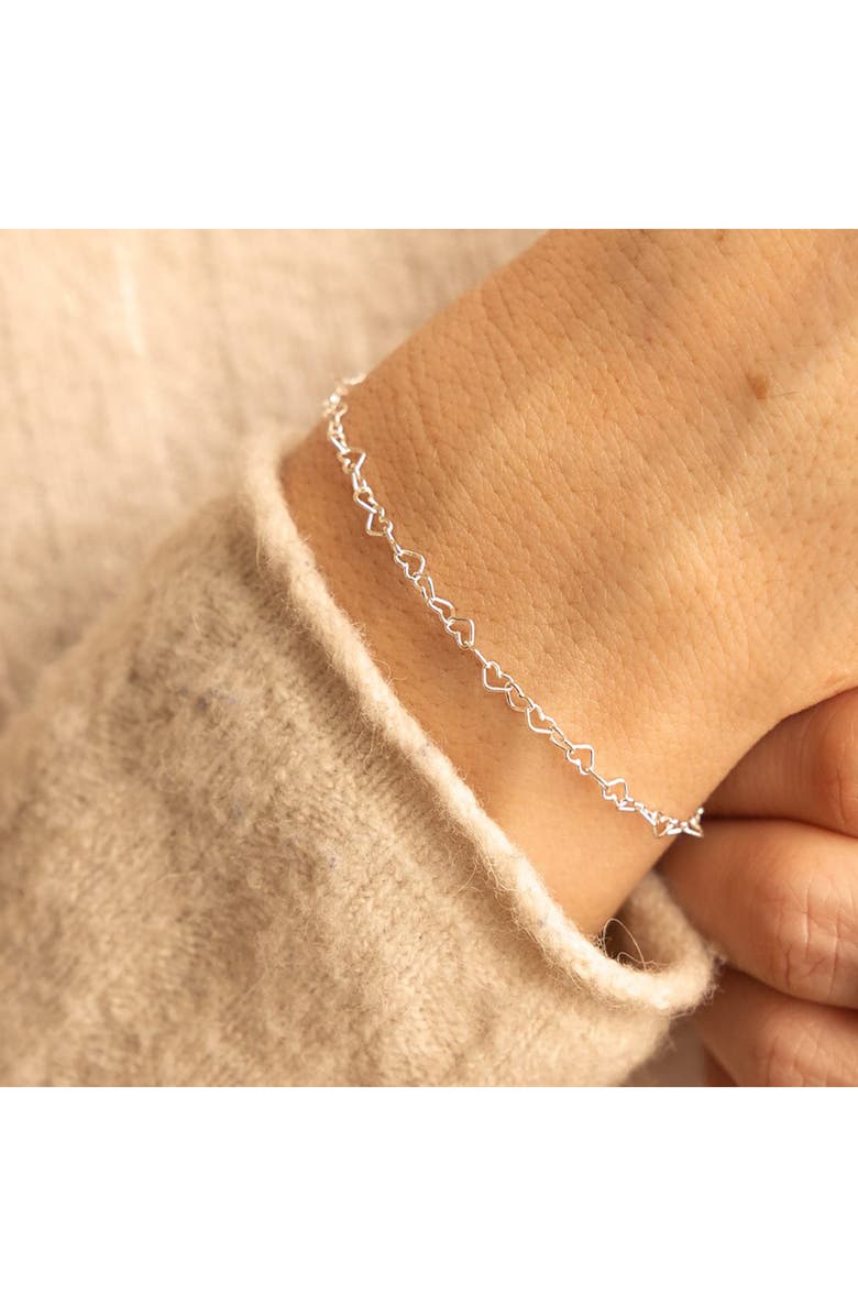 MADE BY MARY Heart Chain Bracelet, Alternate, color, Silver