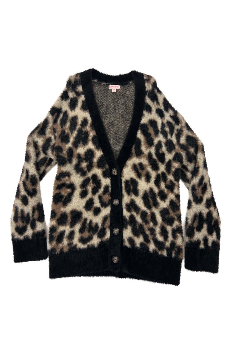 Design History Kids' Animal Spot Cardigan, Main, color, Tan Suede Combo