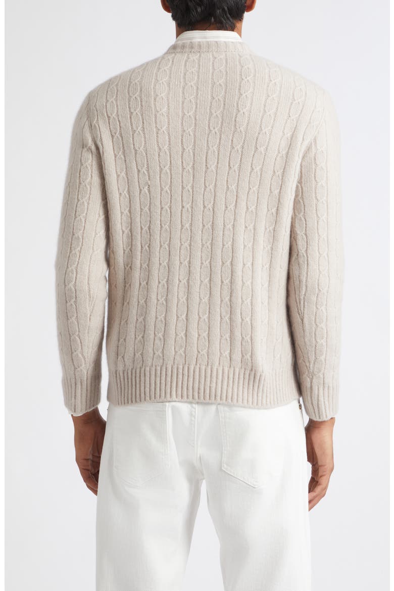 Cable Knit Cashmere & Silk Blend Sweater, Alternate, color, 02N SAND
