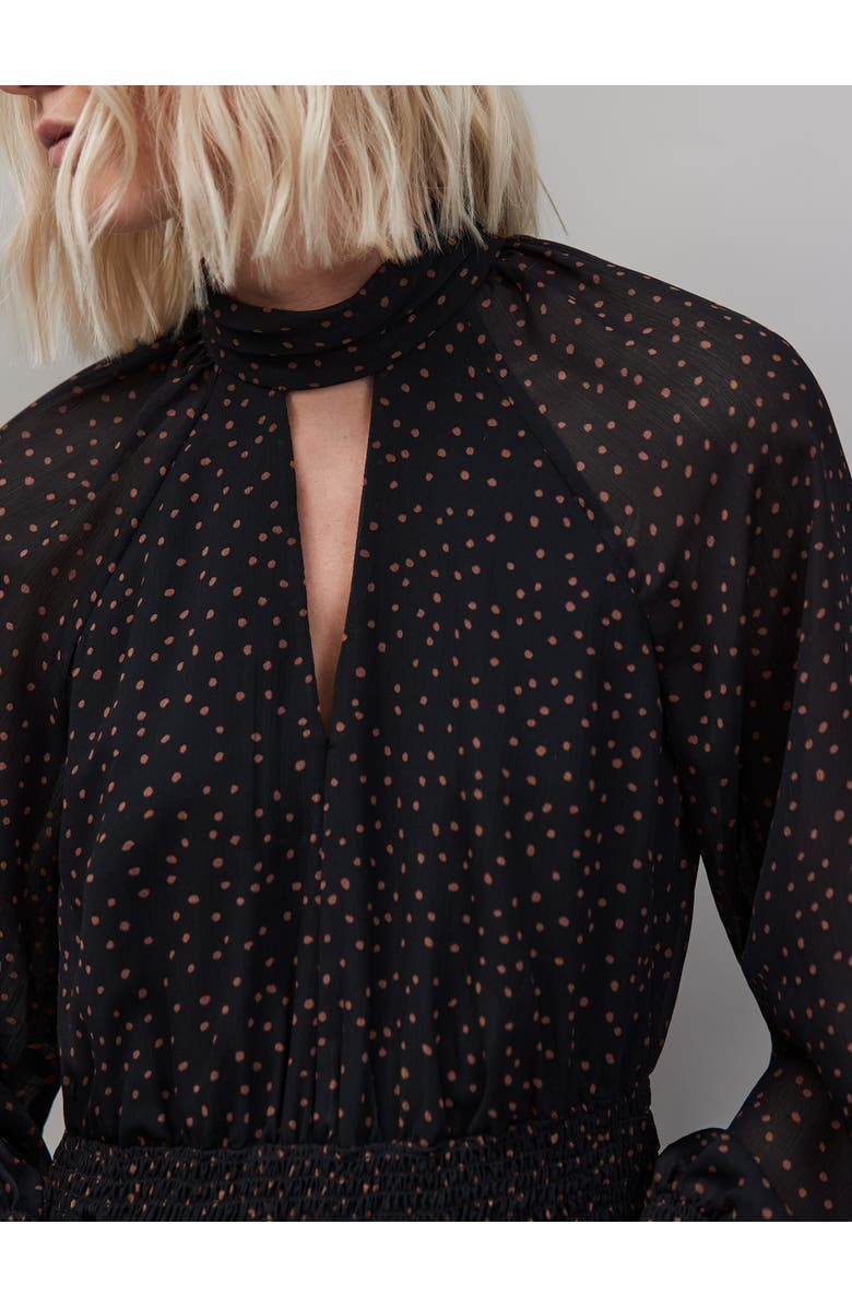 Ro&Zo Dash Print Tiered Mini Dress, Alternate, color, Caramel