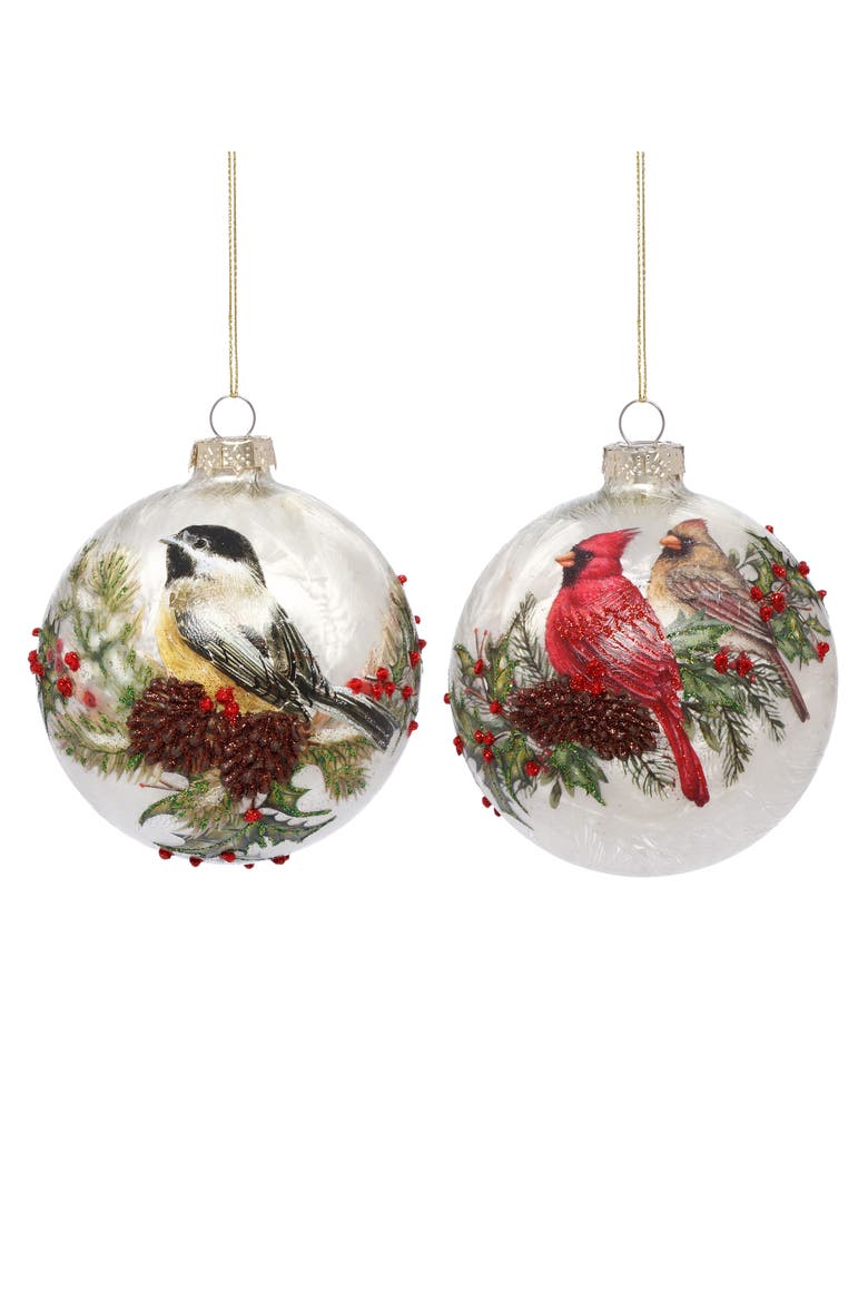 Cardinal Chickadee Ornament, Box of 6, Main, color, Red