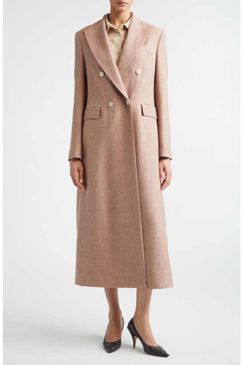 Linen Blend Belted Shirtdress, Alternate, color, TAUPE COGNAC