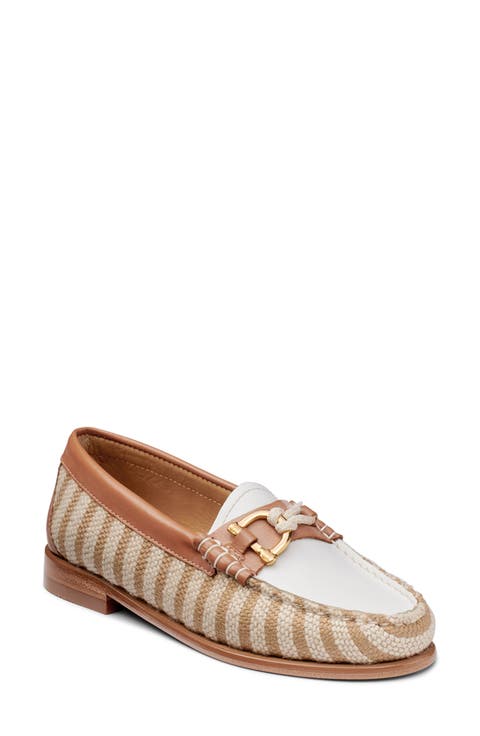 Lilly Nautical Leather & Canvas Loafer (Women)