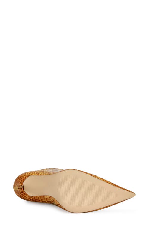 Azalea Wang Calean Snakeskin Embossed Bootie In Orange