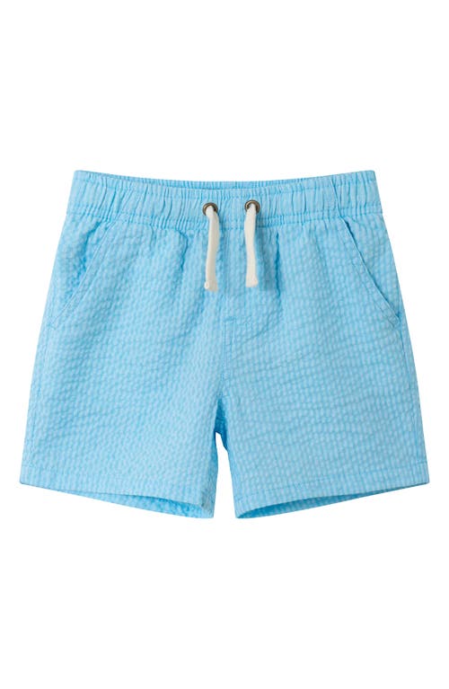 Andy & Evan Seersucker Drawstring Shorts In Blue Stripe