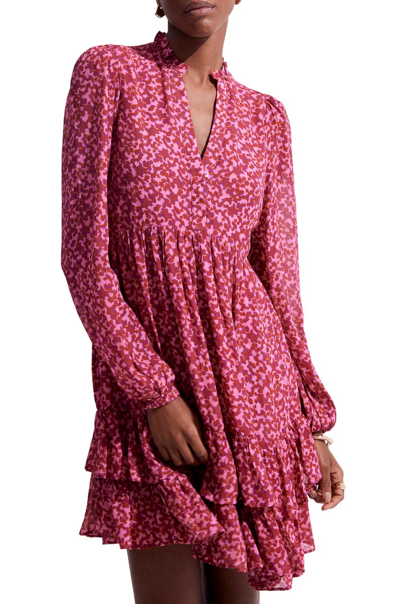 MINT VELVET Floral Print Mini Dress, Main, color, Pink