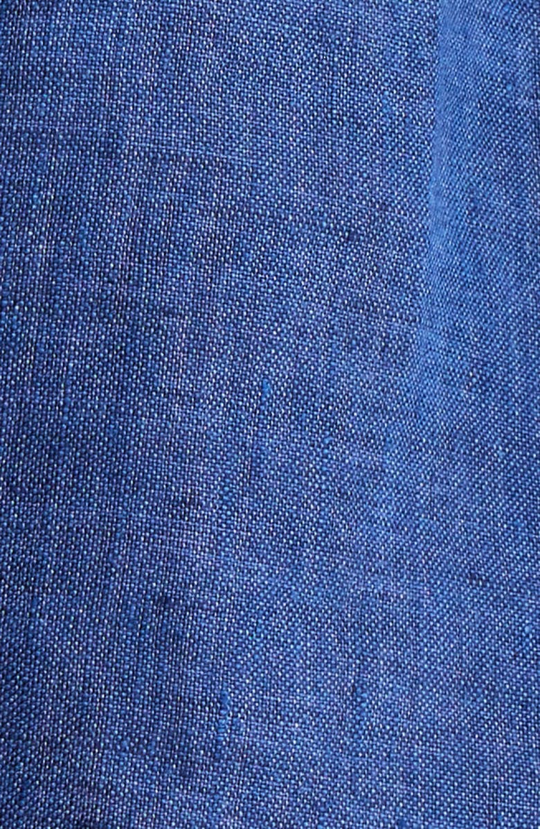 Eileen Fisher Notch Collar Organic Linen Button-Up Shirt, Alternate, color, Deep Dive