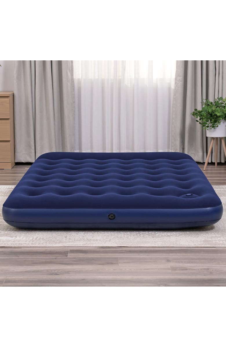 Bestway Easy Inflate Flocked Queen Air Mattress, Alternate, color, Multicolored