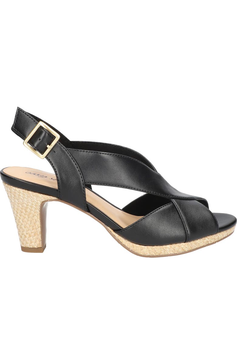 EASY STREET Christy Sandal, Alternate, color, Black With Natural Woven