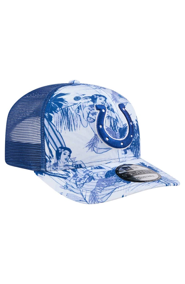 New Era Men's New Era Royal Indianapolis Colts Hula 9SEVENTY Adjustable Trucker Hat, Alternate, color, 