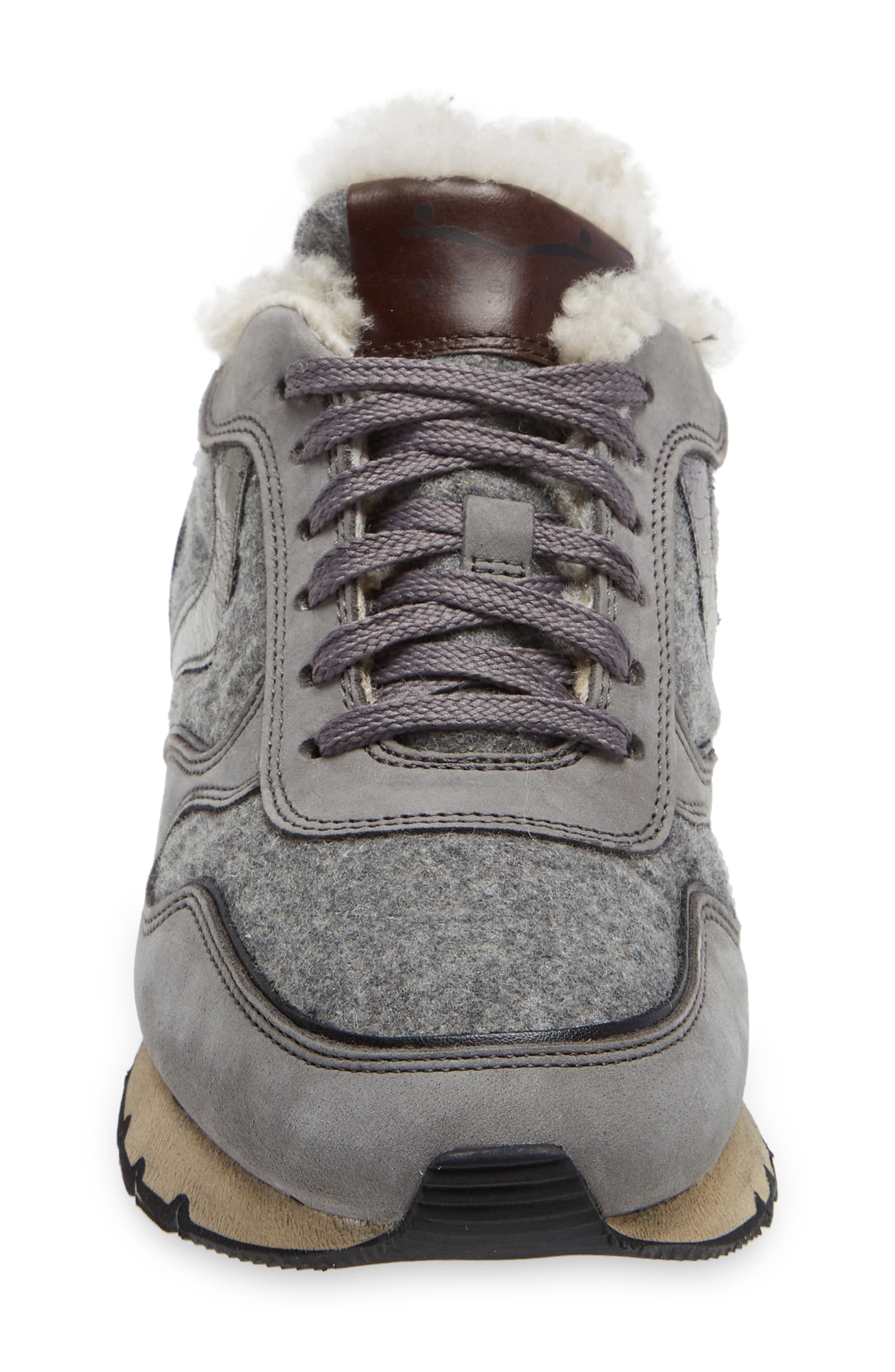 Voile Blanche Julia Genuine Shearling Jogger Sneaker, Alternate, color, Grigio-Nero