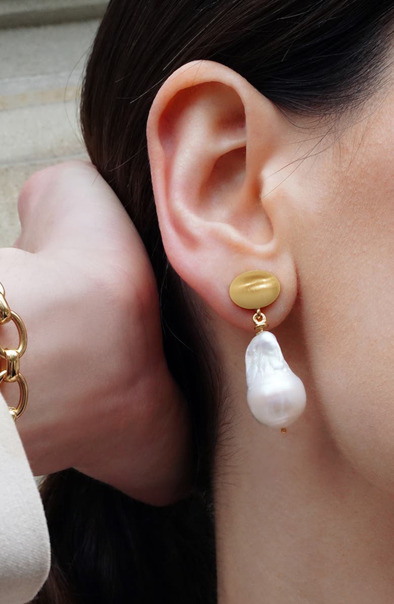 Dean Davidson Florence Baroque Pearl Drop Earrings, Alternate, color, Pearl/ Gold