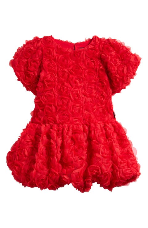 Kids' Rosette Puff Sleeve Party Dress (Toddler, Little Kid & Big Kid)