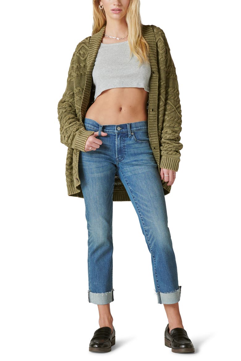Sweet Straight Raw Hem Mid Rise Crop Straight Leg Jeans, Alternate, color, GEMINI