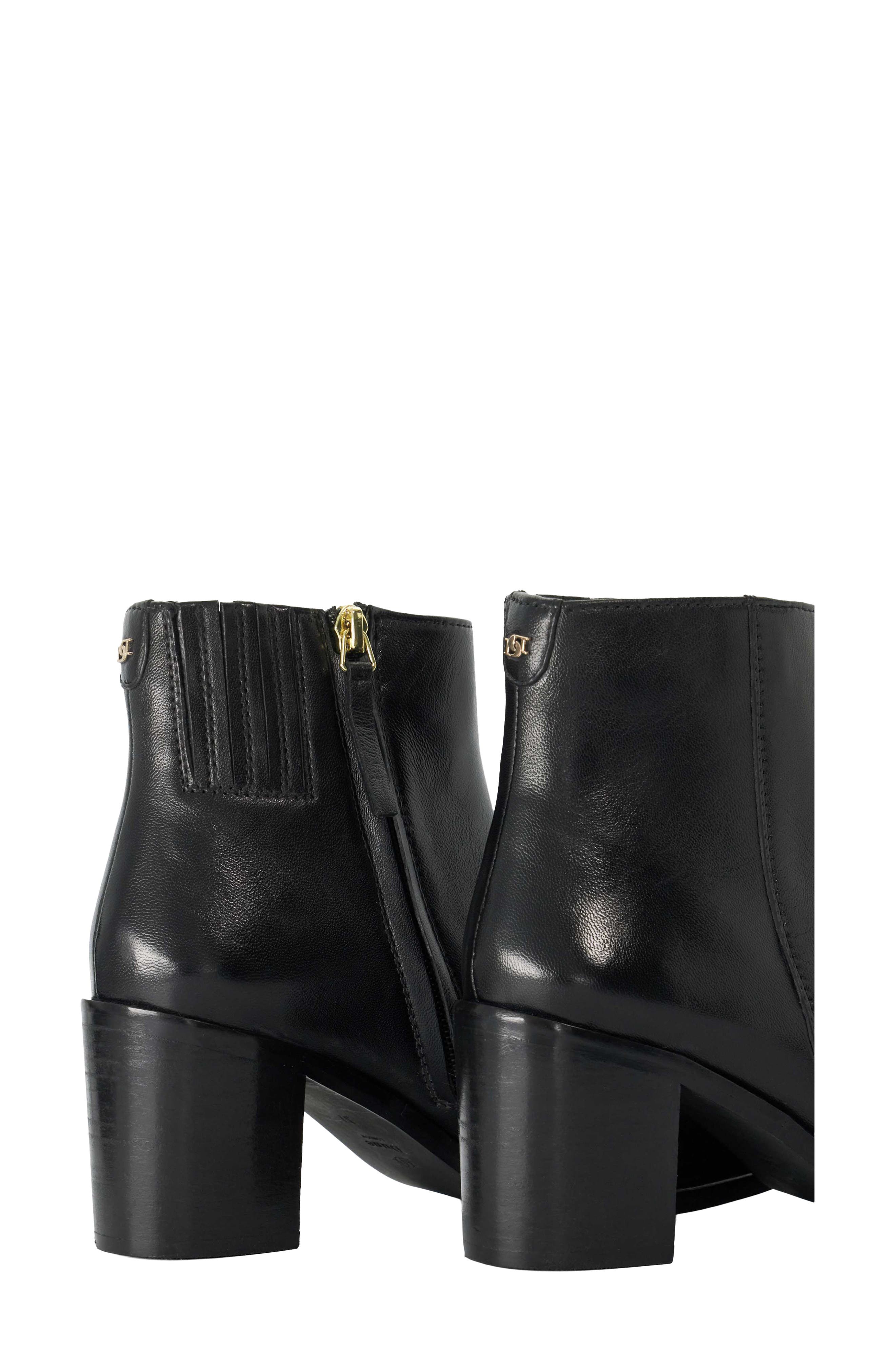 Purl Leather Bootie, Alternate, color, BLACK